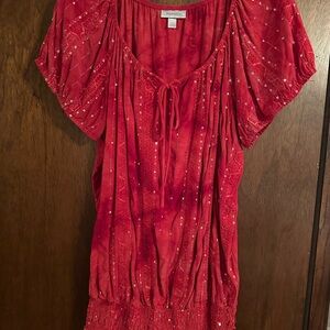 Dressbarn Vibrant Red Sequin Blouse